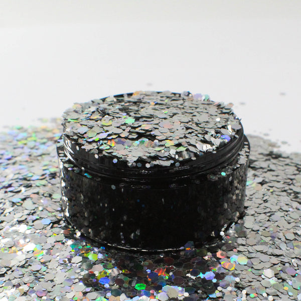 Suzy Sparkles Biodegradable Glitter - Holographic Silver - Chunky