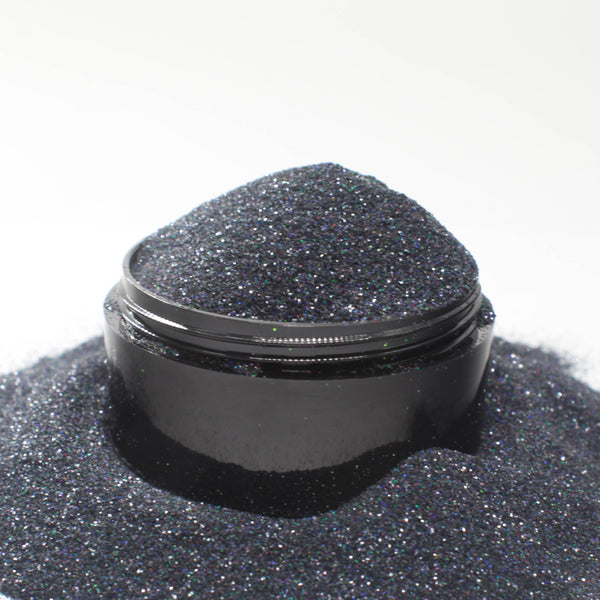 Suzy Sparkles Glitter - Holographic Black - Fine - 1 oz Bag