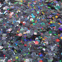 Suzy Sparkles Glitter - Holographic Black - Chunky - 1 oz Bag