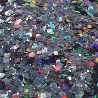 Suzy Sparkles Glitter - Holographic Black - Chunky - 1 oz Bag