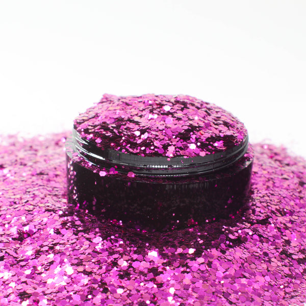 Suzy Sparkles Glitter - Metallic Fuchsia - Chunky - 2 oz Bag