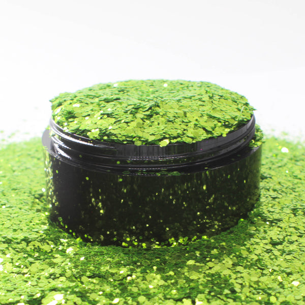 Suzy Sparkles Glitter - Metallic Lime - Chunky - 2 oz Bag