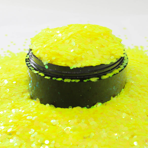 Suzy Sparkles Glitter - Iridescent Neon Yellow - Chunky