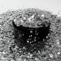Suzy Sparkles Glitter - Metallic Silver Stars - Chunky - 2 oz Bag