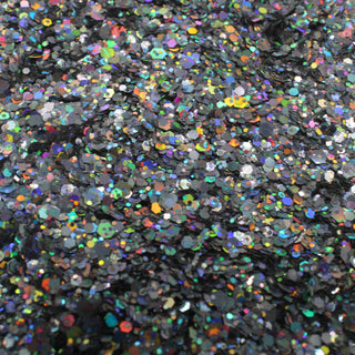 Suzy Sparkles Glitter - Holographic Silver - Chunky - 1 oz Bag