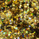 Suzy Sparkles Glitter - Holographic Gold Stars - Chunky - 1 oz Bag