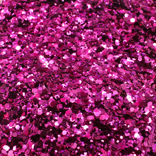 Suzy Sparkles Glitter - Metallic Bright Pink - Chunky - 2 oz Bag
