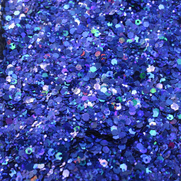 Suzy Sparkles Glitter - Holographic Blue - Chunky - 1 oz Bag