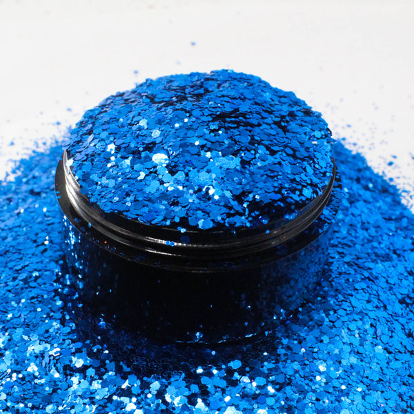 Suzy Sparkles Glitter - Metallic Blue - Chunky - 2 oz Bag