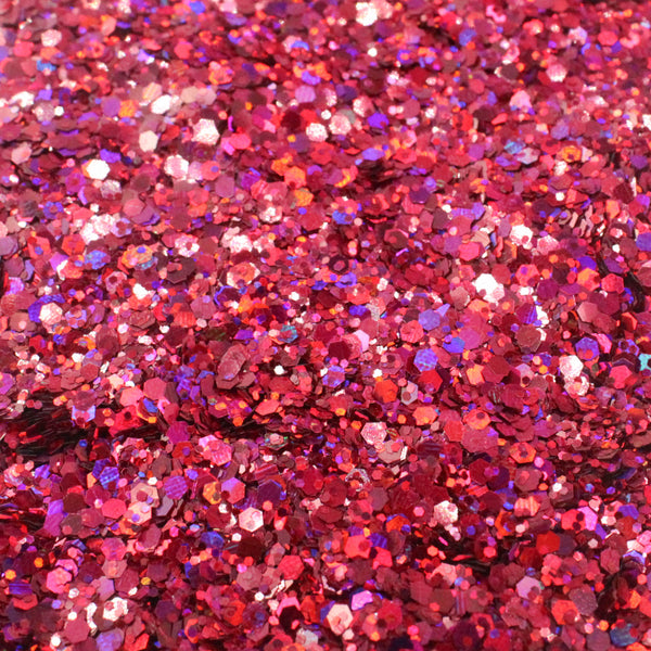 Suzy Sparkles Glitter - Holographic Pink - Chunky - 1 oz Bag
