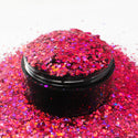 Suzy Sparkles Glitter - Holographic Pink - Chunky - 1 oz Bag