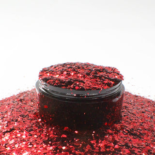 Suzy Sparkles Glitter - Metallic Red - Chunky - 2 oz Bag