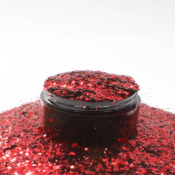 Suzy Sparkles Glitter - Metallic Red - Chunky - 2 oz Bag