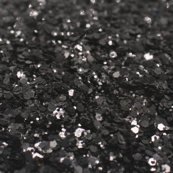 Suzy Sparkles Glitter - Metallic Black - Chunky - 2 oz Bag