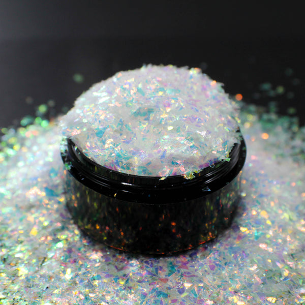 Suzy Sparkles Glitter - Iridescent Fluffy White - Chunky - 1 oz Bag