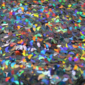 Suzy Sparkles Glitter - Holographic Silver Moons - Chunky - 1 oz Bag