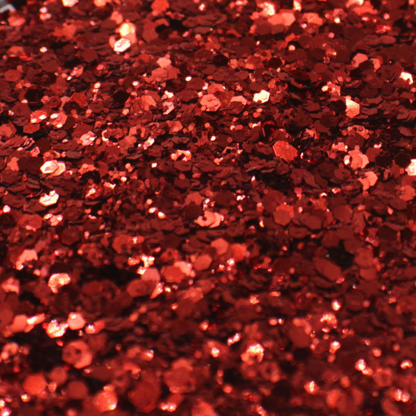 Suzy Sparkles Glitter - Metallic Bright Red - Chunky - 2 oz Bag