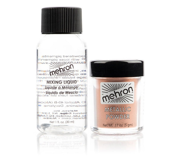 Mehron Metallic Powder With Mixing Liquid - .17oz Copper