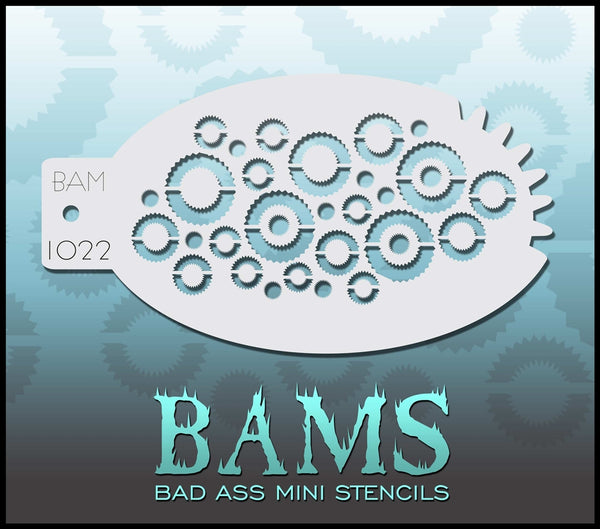 Bad Ass Mini Stencil - 1022 Gears and Cogs Stencil