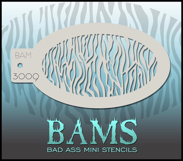Bad Ass Mini Stencil - 3009 Tiger Stripes Stencil