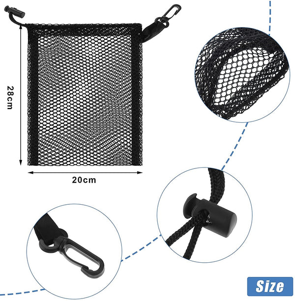 Face Painting Sponge Drawstring Mesh Bag With Clips - 2 Pack