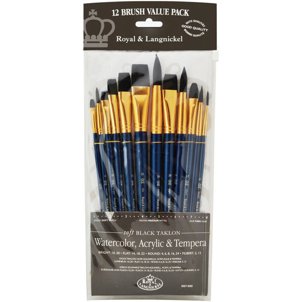 Royal - Black Soft Taklon Brush Set #9302 (- Pack of 12)