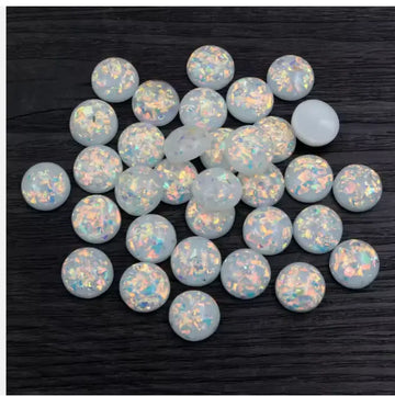Face Paint Gems - Large White Opal - 12mm (0.5") - Pack of 10 Face Paint Forum Shop