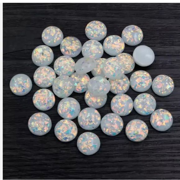 Face Paint Gems - Large White Opal - 12mm (0.5") - Pack of 10 Face Paint Forum Shop