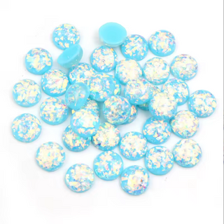 Face Paint Gems - Large Blue Opal - 12mm (0.5") - Pack of 10