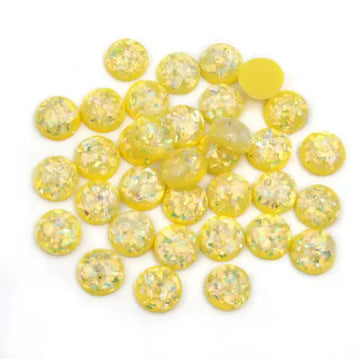Face Paint Gems - Large Yellow Opal - 12mm (0.5") - Pack of 10 Face Paint Forum Shop