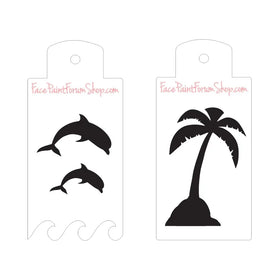 Boost Stencil Set - Dolphins and Palm Trees Boost Stencils