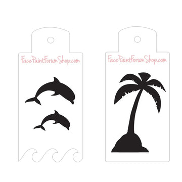 Boost Stencil Set - Dolphins and Palm Trees Boost Stencils
