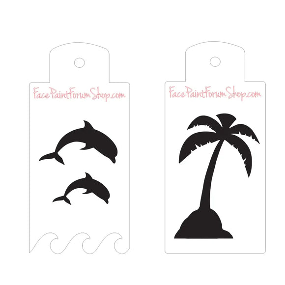 Boost Stencil Set - Dolphins and Palm Trees Boost Stencils