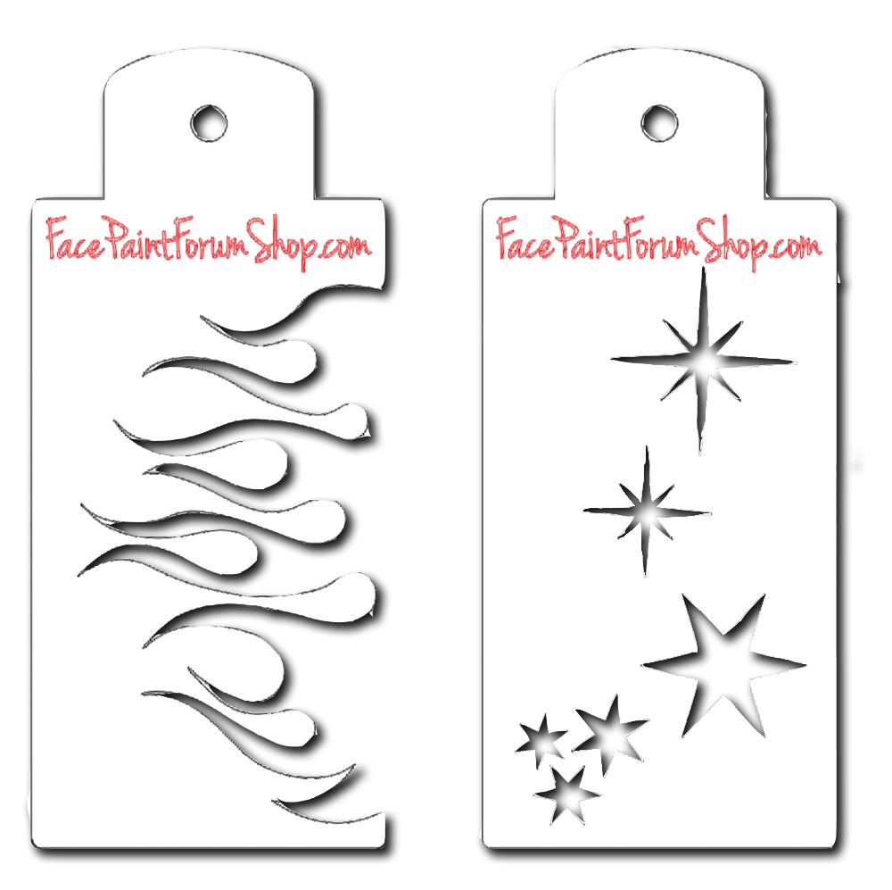 Boost Stencil Set Fire and Stars Face Paint Forum Shop