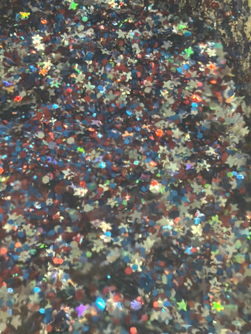 Suzy Sparkles Glitter - Red Stars & Blue - Chunky Suzy Sparkles