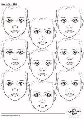Sally-Ann Lynch Practice Board - 9 Child Heads - Vertical 0044 Sally Ann Lynch