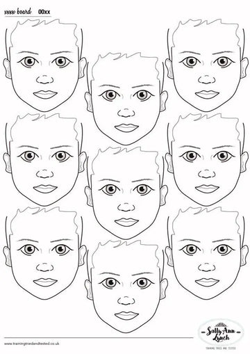Sally-Ann Lynch Practice Board - 9 Child Heads - Vertical 0044 Sally Ann Lynch