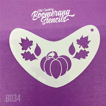 Face Paint Stencil - Pumpkin & Leaves Fall Crown - Boomerang - Art Factory Art Factory