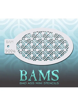 Face Paint Stencil Retro Circles - Bad Ass Mini Stencil - 2024 Bad Ass Stencils