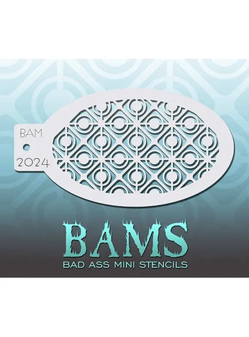 Face Paint Stencil Retro Circles - Bad Ass Mini Stencil - 2024 Bad Ass Stencils
