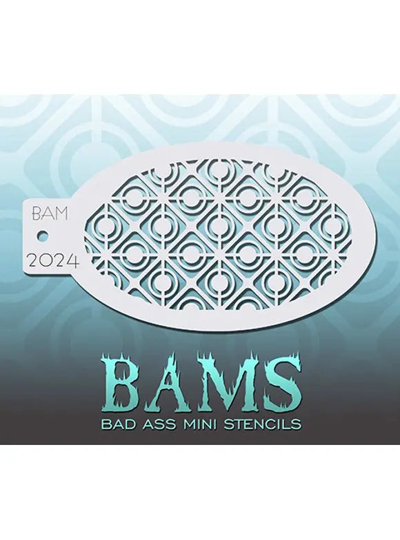 Face Paint Stencil Retro Circles - Bad Ass Mini Stencil - 2024 Bad Ass Stencils