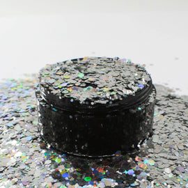 Suzy Sparkles Biodegradable Glitter - Holographic Silver - Chunky Suzy Sparkles