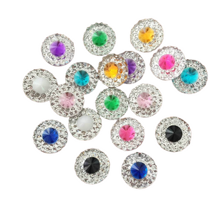 Face Paint Gems - Mini Crown Round Gems - .5" - Mixed Colors - Pack of 50