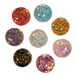 Face Paint Gems - Dotted  Round Gems - .4" - Mixed Colors - Pack of 20