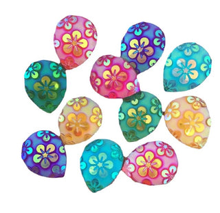 Face Paint Gems - .5" Floral Teardrop - Multicolor - Pack of 20