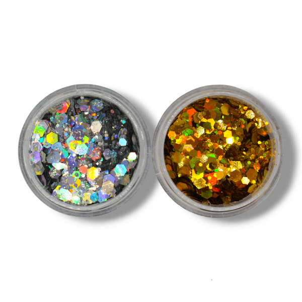 Suzy Sparkles Glitter - Chunky Glitter Set - Gold/Silver