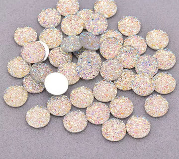 Face Paint Gems - Round Rhinestones Iridescent White - 12mm (0.5") - Pack of 10 Face Paint Forum Shop