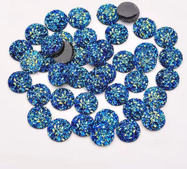 Face Paint Gems - Round Rhinestones Iridescent Black - 12mm (0.5") - Pack of 10 Face Paint Forum Shop