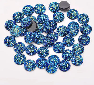 Face Paint Gems - Round Rhinestones Iridescent Black - 12mm (0.5") - Pack of 10 Face Paint Forum Shop