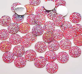 Face Paint Gems - Round Rhinestones Dark Rose - 12mm (0.5") - Pack of 10 Face Paint Forum Shop